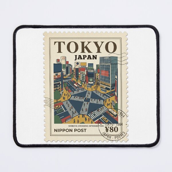Item preview, Vintage Shibuya Crossing Tokyo Japan Travel Stamp designed and sold by k3rstman1.