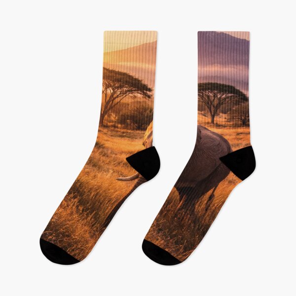 Item preview, African Elephant at Sunrise – Golden Safari Landscape designed and sold by Yomere.