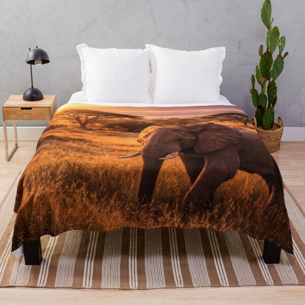 Item preview, African Elephant at Sunrise – Golden Safari Landscape designed and sold by Yomere.