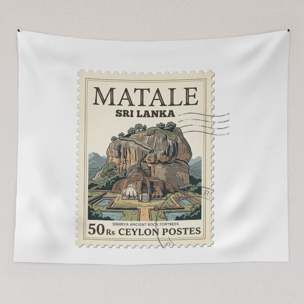 Item preview, Vintage Sigiriya Rock Fortress Sri Lanka Travel Stamp designed and sold by k3rstman1.