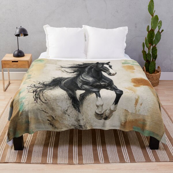 Item preview, Elegant Galloping Horses - Black horse 1 designed and sold by Lucia Amaris Art.