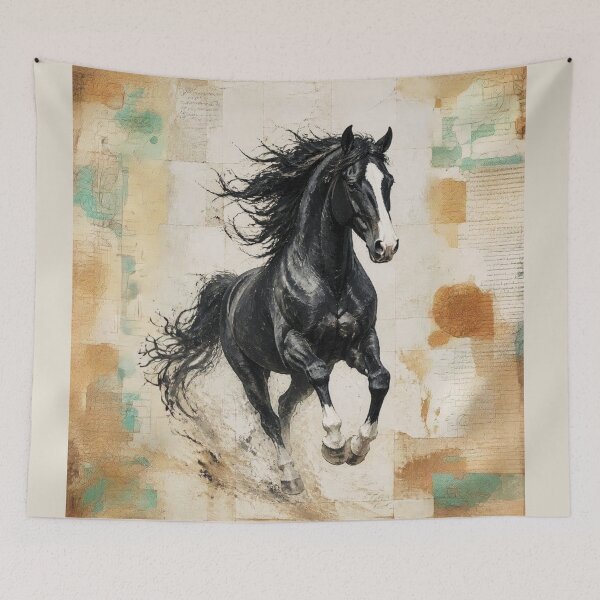 Item preview, Elegant Galloping Horses - Black horse 1 designed and sold by Lucia Amaris Art.
