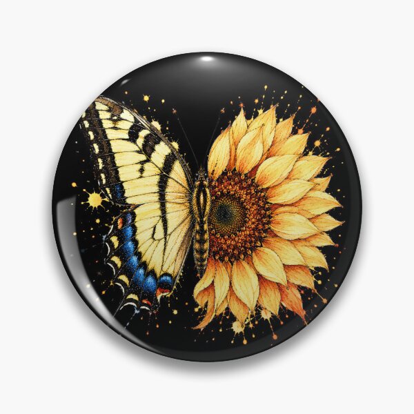 Item preview, Sunflower Butterfly Watercolor Illustration designed and sold by ColorSplash123.