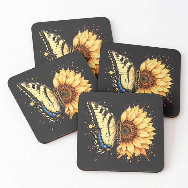 Item preview, Sunflower Butterfly Watercolor Illustration designed and sold by ColorSplash123.