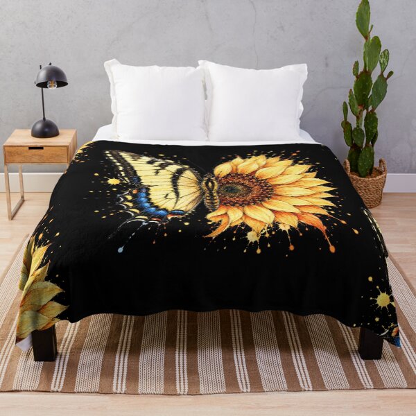 Item preview, Sunflower Butterfly Watercolor Illustration designed and sold by ColorSplash123.