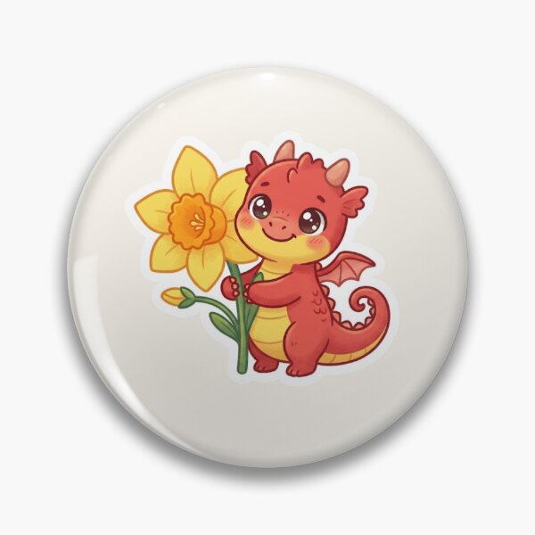 Item preview, Dragon Hugging a Daffodil – Cute Cymru Kawaii designed and sold by Cerys-GS.