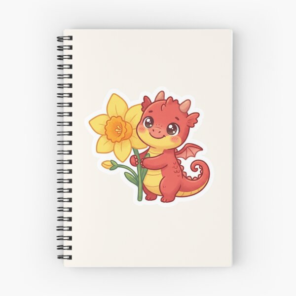 Item preview, Dragon Hugging a Daffodil – Cute Cymru Kawaii designed and sold by Cerys-GS.