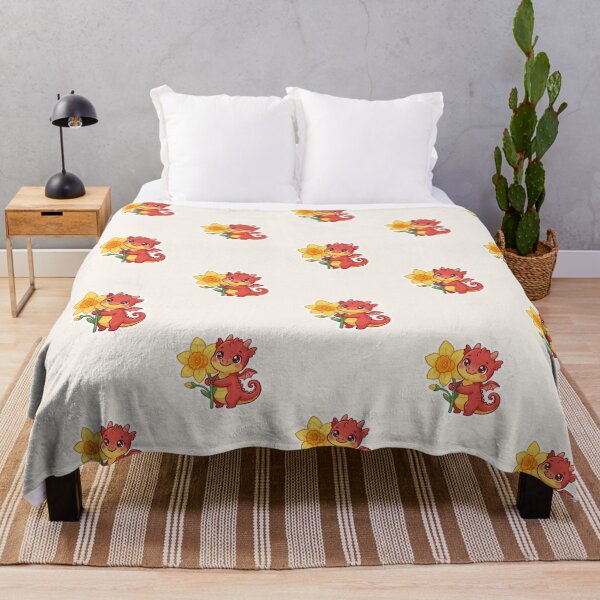 Item preview, Dragon Hugging a Daffodil – Cute Cymru Kawaii designed and sold by Cerys-GS.