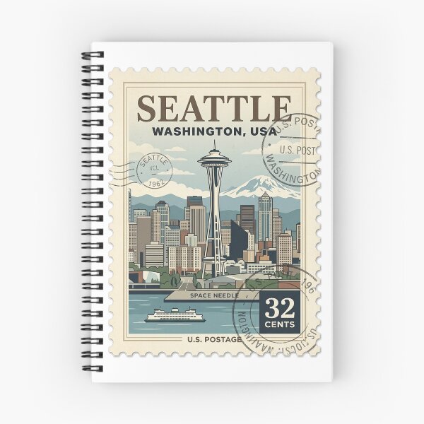 Item preview, Vintage Seattle Washington Space Needle Travel Stamp designed and sold by k3rstman1.