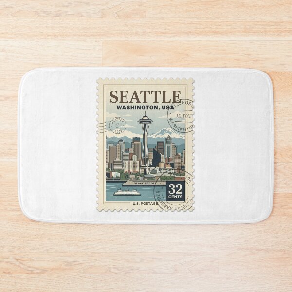 Item preview, Vintage Seattle Washington Space Needle Travel Stamp designed and sold by k3rstman1.