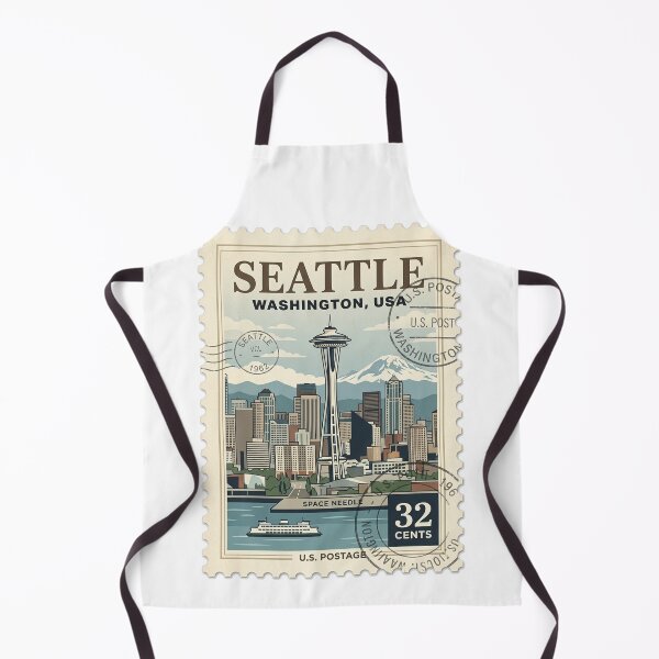 Item preview, Vintage Seattle Washington Space Needle Travel Stamp designed and sold by k3rstman1.