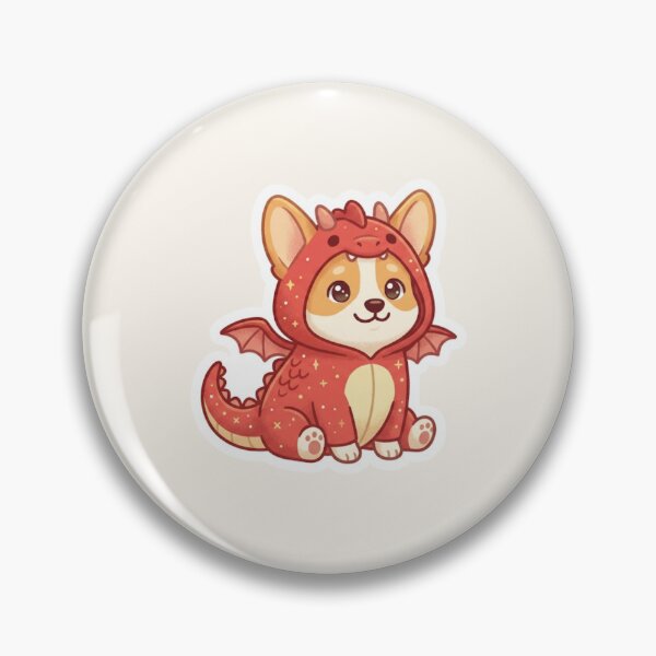 Item preview, Corgi in a Dragon Suit – Welsh Kawaii Dog designed and sold by Cerys-GS.