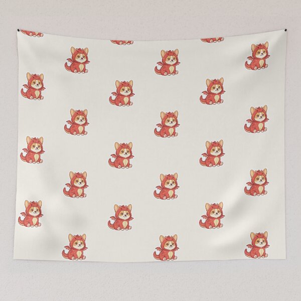 Item preview, Corgi in a Dragon Suit – Welsh Kawaii Dog designed and sold by Cerys-GS.