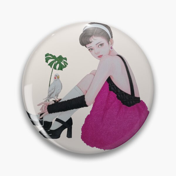 Item preview, Pink Dress Girl with Cockatiel  designed and sold by KJAStudio.