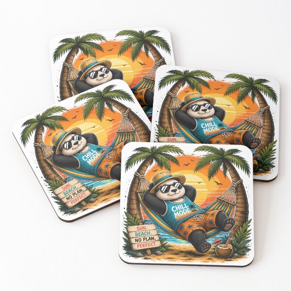 Item preview, Chill Mode Panda – Cute Summer Beach Vibes | Funny Vacation Animal Cartoon designed and sold by LittleGinnyArt.