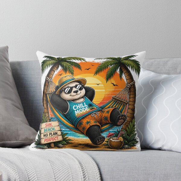 Item preview, Chill Mode Panda – Cute Summer Beach Vibes | Funny Vacation Animal Cartoon designed and sold by LittleGinnyArt.