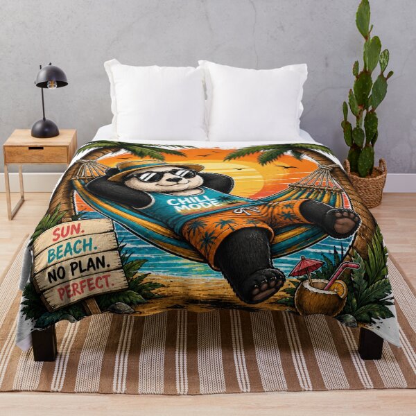 Item preview, Chill Mode Panda – Cute Summer Beach Vibes | Funny Vacation Animal Cartoon designed and sold by LittleGinnyArt.