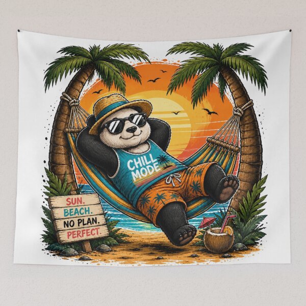 Item preview, Chill Mode Panda – Cute Summer Beach Vibes | Funny Vacation Animal Cartoon designed and sold by LittleGinnyArt.