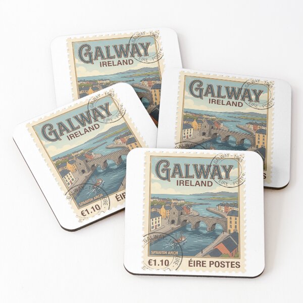 Item preview, Vintage Galway Ireland Spanish Arch Travel Stamp designed and sold by k3rstman1.