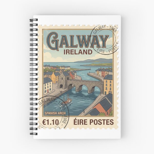 Item preview, Vintage Galway Ireland Spanish Arch Travel Stamp designed and sold by k3rstman1.