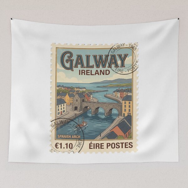 Item preview, Vintage Galway Ireland Spanish Arch Travel Stamp designed and sold by k3rstman1.