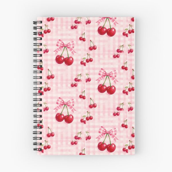 Item preview, Cute Red Cherry with Pink Bow Coquette Aesthetic Pattern designed and sold by abrar403.