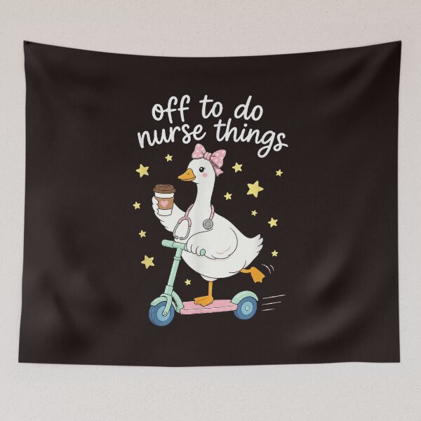 Item preview, Off to Do Nurse Things Cute Goose Nurse Coffee Funny Vintage Graphic designed and sold by mari-kayden.