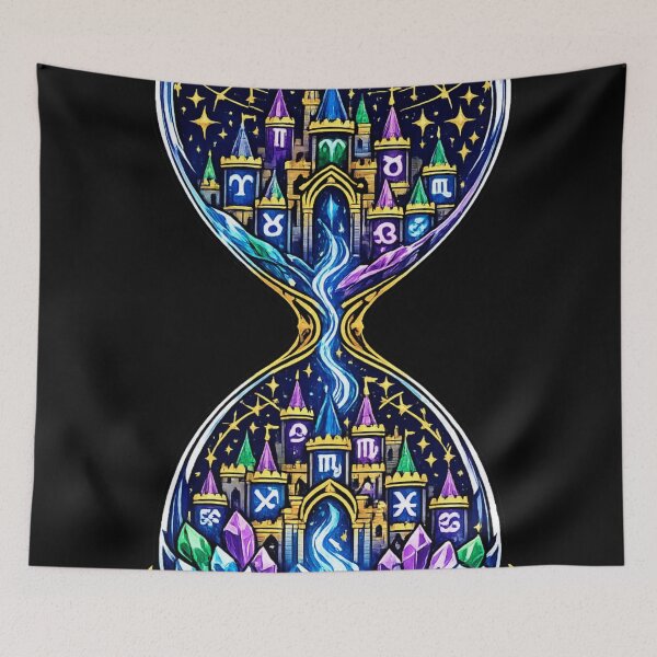 Item preview, Celestial Zodiac Hourglass | Crystal Astrology Fantasy | Cosmic Time designed and sold by irfanshikh.