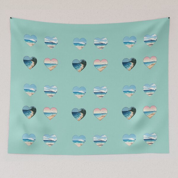 Item preview, Beach Love Coastal Hearts with White Beach Umbrella designed and sold by Beachy.