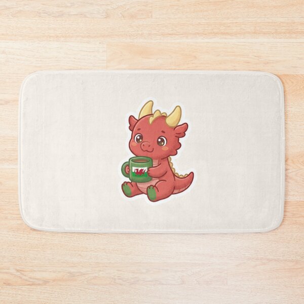 Item preview, Welsh Dragon Drinking Tea – Cosy Cymru Kawaii designed and sold by Cerys-GS.