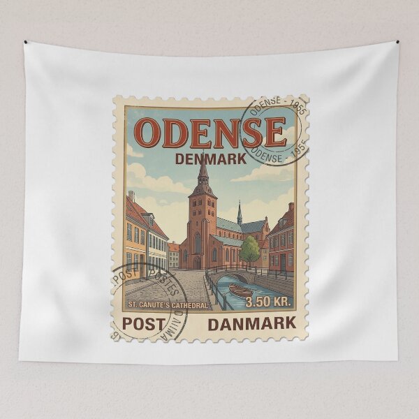 Item preview, St Canute's Cathedral Odense Denmark Travel Stamp designed and sold by k3rstman1.