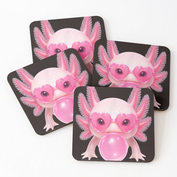 Item preview, Cute Pink Axolotl Bubblegum Y2K Heart Sunglasses Kawaii Graphic designed and sold by mari-kayden.