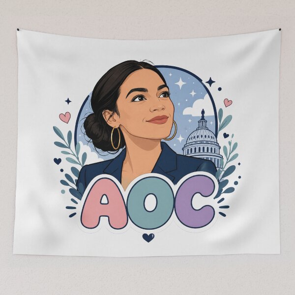 Item preview, Alexandria Ocasio Cortez AOC Bold Pop Art Portrait designed and sold by Owcomm.