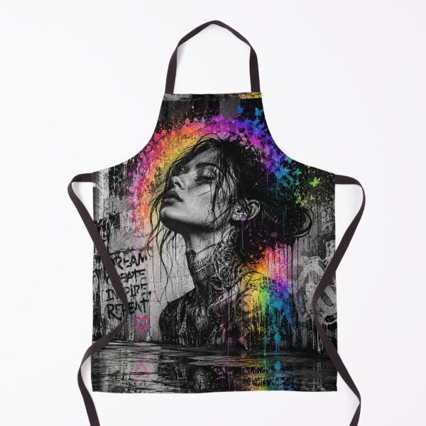 Artikelvorschau, Dream - Create - Inspire - Repeat - Neon Street Art Portrait entworfen und verkauft von Personiq Kaleido.