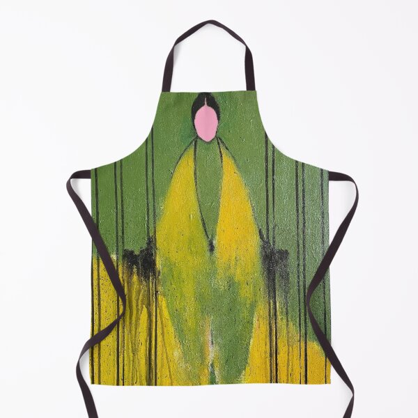 Item preview, Green and Yellow Abstract Figure Linear Painting designed and sold by Gela Mikava.