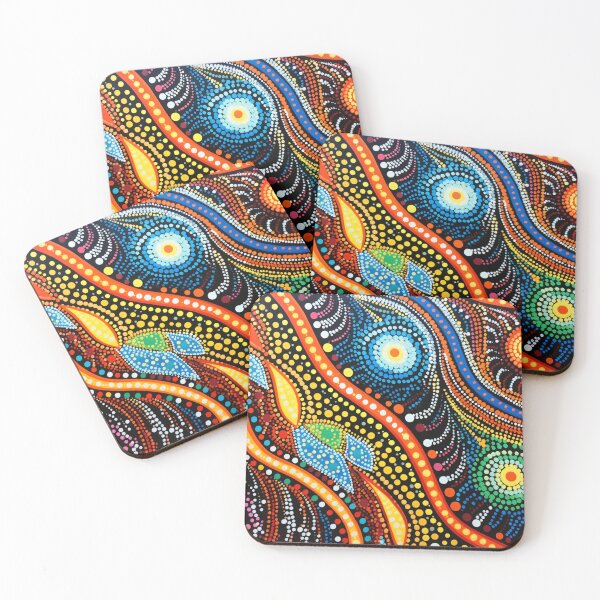 Item preview, Aboriginal Inspired Dot Art - Rainbow Vibrant Celestial Abstract Pattern designed and sold by GrinGalore.