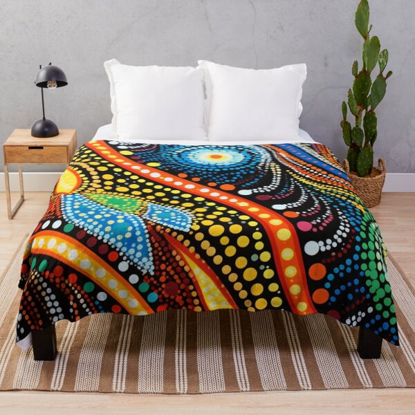 Item preview, Aboriginal Inspired Dot Art - Rainbow Vibrant Celestial Abstract Pattern designed and sold by GrinGalore.