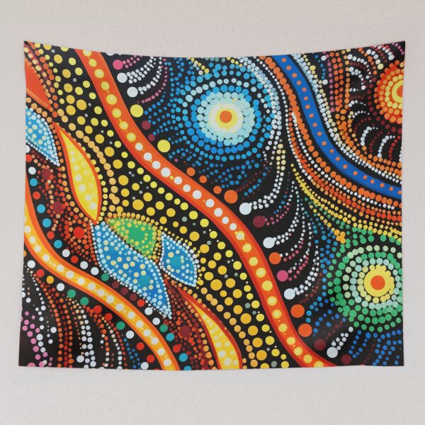 Item preview, Aboriginal Inspired Dot Art - Rainbow Vibrant Celestial Abstract Pattern designed and sold by GrinGalore.