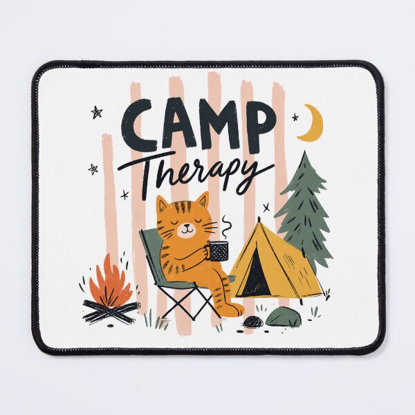 Item preview, Camp Therapy | Cute Camping Cat Retro Adventure Design designed and sold by GroveLaneCreative.