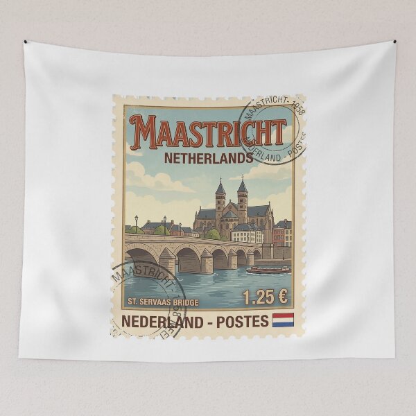 Item preview, Vintage Maastricht Netherlands St Servaas Bridge Travel Stamp designed and sold by k3rstman1.