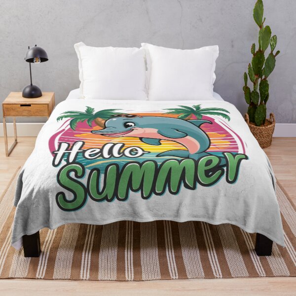 Item preview, Hello Summer Cute Dolphin | Tropical Beach Sunset Vacation Design designed and sold by Awarrie.