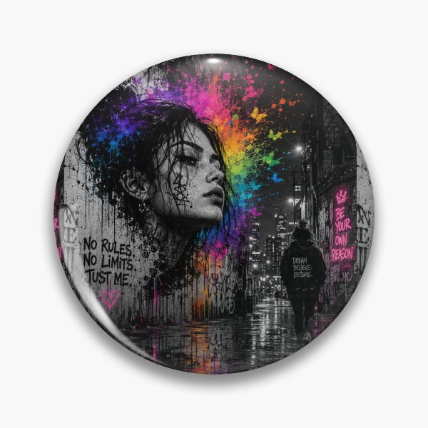 Item preview, No Rules - No Limits - Just Me - Neon Graffiti Street Art designed and sold by Personiq Kaleido.