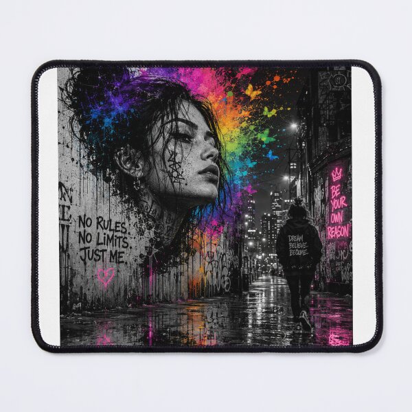 Item preview, No Rules - No Limits - Just Me - Neon Graffiti Street Art designed and sold by Personiq Kaleido.
