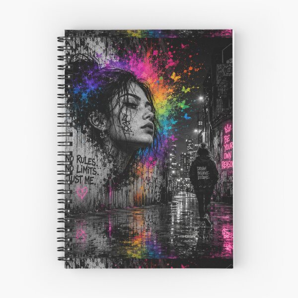 Item preview, Sin reglas - Sin límites - Solo yo - Arte callejero de grafiti neón designed and sold by Personiq Kaleido.