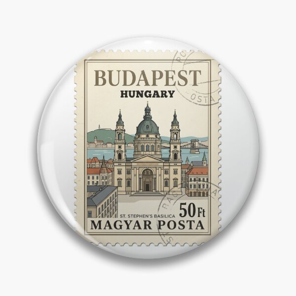 Item preview, Vintage Budapest St Stephens Basilica Travel Stamp designed and sold by k3rstman1.