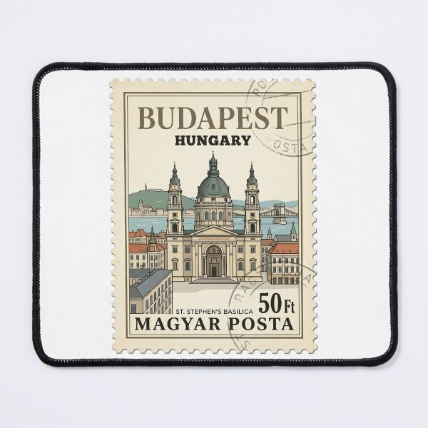 Item preview, Vintage Budapest St Stephens Basilica Travel Stamp designed and sold by k3rstman1.