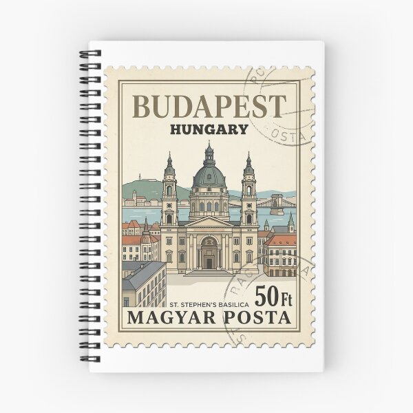 Item preview, Vintage Budapest St Stephens Basilica Travel Stamp designed and sold by k3rstman1.