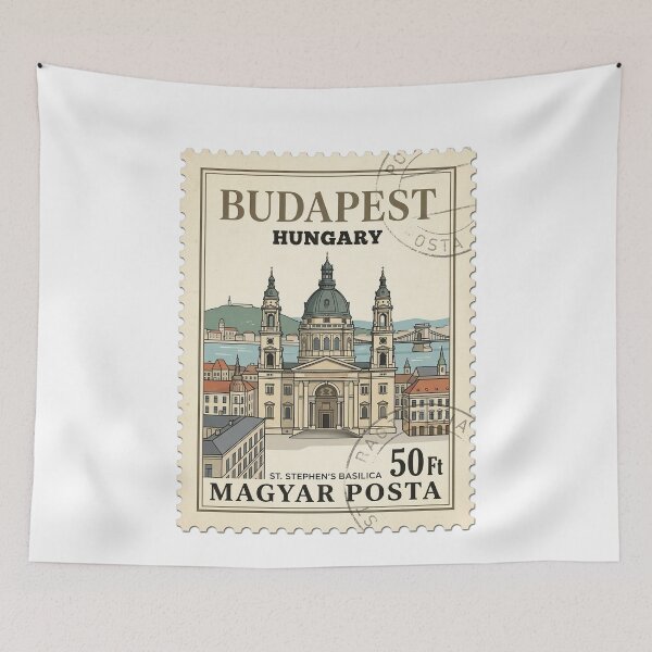 Item preview, Vintage Budapest St Stephens Basilica Travel Stamp designed and sold by k3rstman1.
