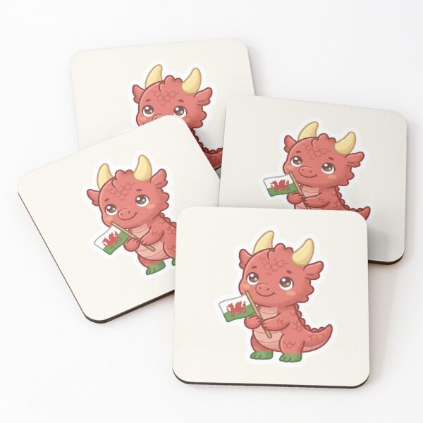 Item preview, Welsh Dragon with Flag – Cymru Pride Kawaii designed and sold by Cerys-GS.