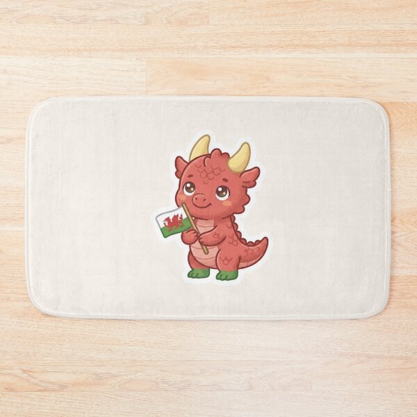 Item preview, Welsh Dragon with Flag – Cymru Pride Kawaii designed and sold by Cerys-GS.